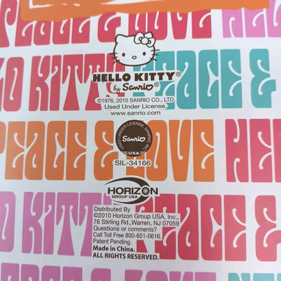 Sanrio Hello Kitty Peace & Love 2 Pocket Folder Portfolio 2010 Pink Orange - Picture 7 of 9